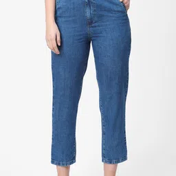 Kraus Jeans Women Relaxed Fit High-Rise Clean Look Cropped Pure Cotton Jeans-picture-26