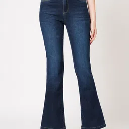 Kraus Jeans Women Flared High Rise Light Fade Clean Look Jeans image 1