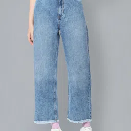 Flying Machine Women Straight Fit High-Rise Heavy Fade Cotton Jeans-image-52