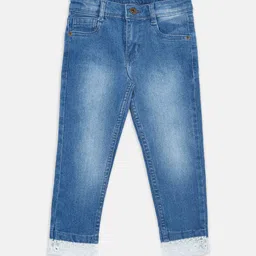Pantaloons Junior Girls Blue Light Fade Pure Cotton Jeans-picture-58