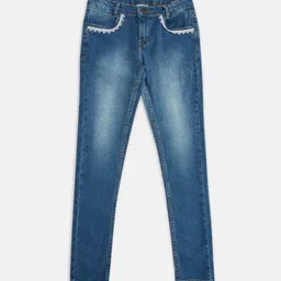 Pantaloons Junior Girls Blue Light Fade Jeans-picture-15