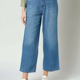 Kraus Jeans Women Wide Leg Clean Look Light Fade Cotton Jeans-picture-26