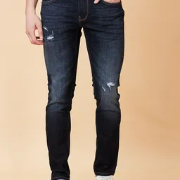 Being Human Men Skinny Fit Mid Rise Low Distress Light Fade Jeans-picture-36