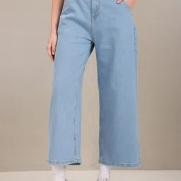 u.s. polo assn. women U S Polo Assn Women Blue Wide Leg Stretchable Jeans-picture-33