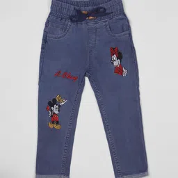 A-Okay Girls Slim Fit High-Rise Mickey and Minnie Embroidered Stretchable Jeans-picture-36