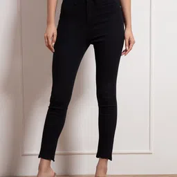20Dresses Women Black Solid Cotton Jeans-picture-38