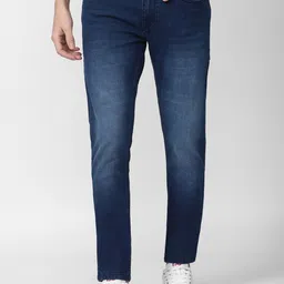 Peter England Casuals Men Skinny Fit Mildly Distressed Light Fade Cotton Jeans-picture-11