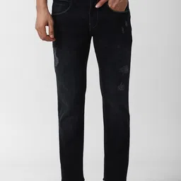 VAN HEUSEN DENIM LABS Men Slim Fit Mildly Distressed Stretchable Jeans-picture-16