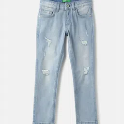 United Colors of Benetton Girls Mid-Rise Slim Fit Mildly Distressed Jeans-picture-19