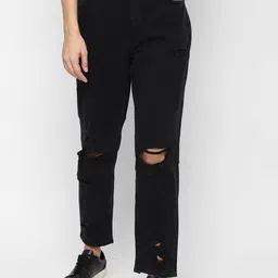 AMERICAN EAGLE OUTFITTERS Women Black Slash Knee Jeans-image-88
