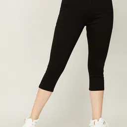 Fame Forever by Lifestyle Women Black Skinny Fit Cotton 3/4 Jeans image 1