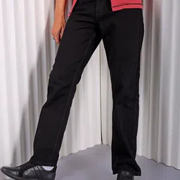 The Indian Garage Co Men Straight Fit Pure Cotton Jeans-picture-42
