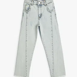 Koton Girls Relaxed Fit Pure Cotton Jeans image 1