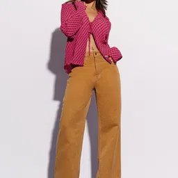FREAKINS Women Brown Straight Fit Mid-Rise Clean Look Pure Cotton  Jeans-picture-41