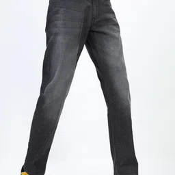 HIGHLANDER Men Charcoal Straight Fit Light Fade Stretchable Jeans image 2