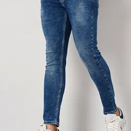 Celio Men Blue Jean Skinny Fit Mildly Distressed Stretchable Jeans image 2