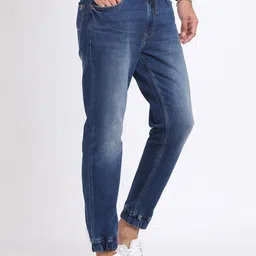 Turtle Men Navy Blue Classic Jogger Light Fade Jeans image 3