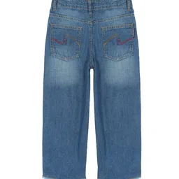 KiddoPanti Girls Mid Rise Clean Look Light Fade Stretchable Flared Jeans image 3