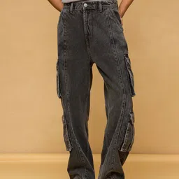 FREAKINS Men Relaxed Fit High-Rise Mildly Distressed Light Fade Jeans image 2