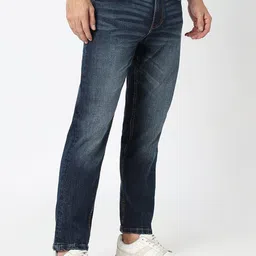 R&B Men Mid-Rise Low Distress Light Fade Jeans image 2