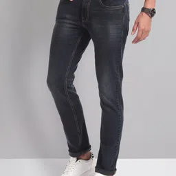 AD By Arvind Men Skinny Fit Low Distress Light Fade Jeans image 2