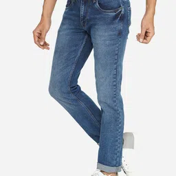 Greenfibre Men Blue Slim Fit Heavy Fade Cotton Jeans image 3