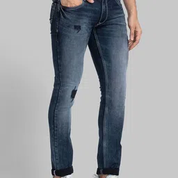 Parx Men Blue Skinny Fit Low Distress Heavy Fade Jeans image 2