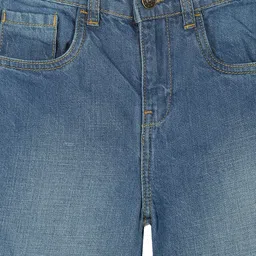 KiddoPanti Girls Mid Rise Clean Look Light Fade Stretchable Flared Jeans image 2