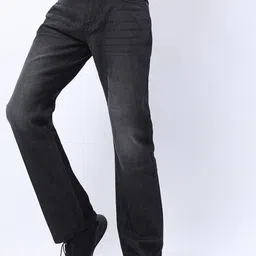 KETCH Men Charcoal Bootcut Light Fade Stretchable Jeans image 3