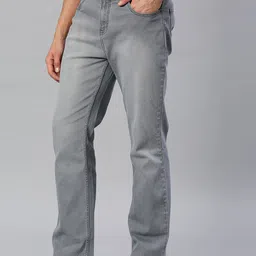 High Star Men Grey Bootcut Light Fade Stretchable Cotton Jeans image 4