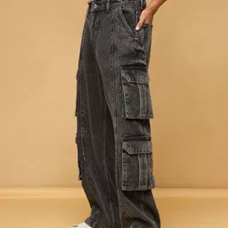 FREAKINS Men Relaxed Fit High-Rise Mildly Distressed Light Fade Jeans image 3