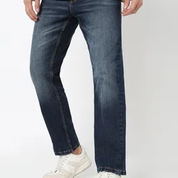 R&B Men Mid-Rise Low Distress Light Fade Jeans image 5