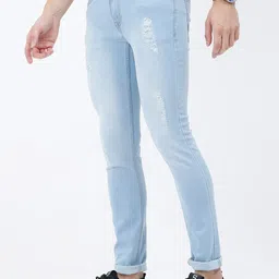 Old Grey Men Slim Fit Mildly Distressed Heavy Fade Stretchable Jeans image 5