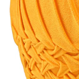 RIANCE CREATIONS Yellow Textured Pedestal Designed Round Ottomans image 3