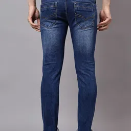 Cantabil Men Clean Look Mid-Rise Heavy Fade Stretchable Jeans image 4