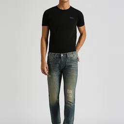 Pepe Jeans Men Slim Fit Low Distress Heavy Fade Stretchable Jeans image 4