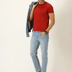 Mast & Harbour Men Blue Smart Slim Fit Clean Look Light Fade Stretchable Jeans image 4