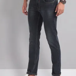 AD By Arvind Men Skinny Fit Low Distress Light Fade Jeans image 5