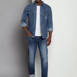 calvin klein jeans Calvin Klein Men Mid-Rise Medium Shade Light Fade Clean Look Jeans image 4