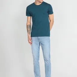 Flying Machine Men Tapered Fit Mid-Rise Heavy Fade Cropped Clean Look Stretchable Jeans image 4