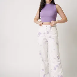 Kraus Jeans Women Wide Leg High-Rise Clean Look Printed Stretchable Jeans image 4