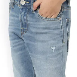 Jack & Jones Boys Blue Mildly Distressed Heavy Fade Jeans image 2