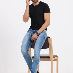 Old Grey Men Slim Fit Heavy Fade Stretchable Jeans image 5