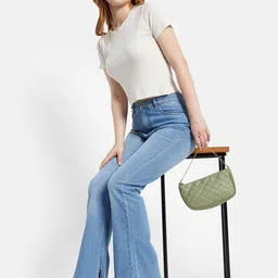 METTLE Women Blue Mildly Distressed Stretchable Bootcut Jeans image 3