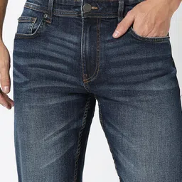 R&B Men Mid-Rise Low Distress Light Fade Jeans image 3