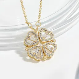 Jewels Galaxy Gold-Plated Stone-Studded Openable Magnet Pendant with Chain-picture-19