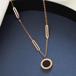 Jewels Galaxy Rose Gold-Plated Circular Stainless Steel Pendant-picture-12