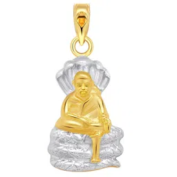Vighnaharta Gold & Rhodium Plated Lord Sai Baba Pendant-picture-58
