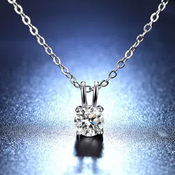 Jewels Galaxy Silver-Plated Crystal Studded Anti Tarnish Solitaire Pendant-image-5