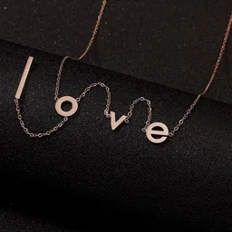 Jewels Galaxy Rose Gold-Plated Love Themed Pendant With Chain-picture-10